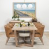 Niles 22.5L x 24.0W x 32.0H Brown Faux Leather Seat W/Brown Wooden Legs Wingback Dining Chair Front