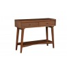 Alpine Furniture Flynn Console Table, Acorn - Front Side Angle