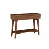 Alpine Furniture Flynn Console Table, Acorn - Front Side Angle - Alpine Furniture Flynn Console Table, Acorn - Front Side Angle