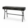 Mercana Vince 51L x 18W Black Metal With Gold Accents 3 Drawer Office Desk - Mercana Vince 51L x 18W Black Metal With Gold Accents 3 Drawer Office Desk