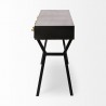 Mercana Vince 51L x 18W Black Metal With Gold Accents 3 Drawer Office Desk Side