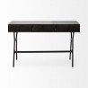 Mercana Vince 51L x 18W Black Metal With Gold Accents 3 Drawer Office Desk Back