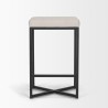 Mercana Frodo 26.5H Seat Height White Fabric Seat Black Metal Base Stool 4