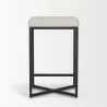 Mercana Frodo 26.5H Seat Height White Fabric Seat Black Metal Base Stool 4 - Mercana Frodo 26.5H Seat Height White Fabric Seat Black Metal Base Stool 4