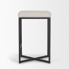 Mercana Frodo 26.5H Seat Height White Fabric Seat Black Metal Base Stool 2