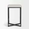 Mercana Frodo 26.5H Seat Height White Fabric Seat Black Metal Base Stool 2 - Mercana Frodo 26.5H Seat Height White Fabric Seat Black Metal Base Stool 2