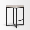 Mercana Frodo 26.5H Seat Height White Fabric Seat Black Metal Base Stool Side