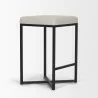 Mercana Frodo 26.5H Seat Height White Fabric Seat Black Metal Base Stool Side - Mercana Frodo 26.5H Seat Height White Fabric Seat Black Metal Base Stool Side
