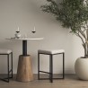 Mercana Frodo 26.5H Seat Height White Fabric Seat Black Metal Base Stool