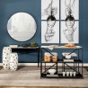 Mercana Frodo 26.5H Seat Height White Fabric Seat Black Metal Base Stool