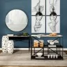 Mercana Frodo 26.5H Seat Height White Fabric Seat Black Metal Base Stool - Mercana Frodo 26.5H Seat Height White Fabric Seat Black Metal Base Stool