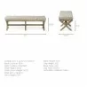 Mercana Solis II 50L x 16W Brown Base Beige Woven Leather Cushion Accent Bench - Mercana Solis II 50L x 16W Brown Base Beige Woven Leather Cushion Accent Bench
