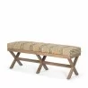 Mercana Solis 50L x 16W Brown Base Upholstered Beige/Black Stripe Seat Accent Bench - Mercana Solis 50L x 16W Brown Base Upholstered Beige/Black Stripe Seat Accent Bench