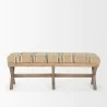 Mercana Solis 50L x 16W Brown Base Upholstered Beige/Black Stripe Seat Accent Bench Front - Mercana Solis 50L x 16W Brown Base Upholstered Beige/Black Stripe Seat Accent Bench Front