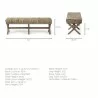 Mercana Solis 50L x 16W Brown Base Upholstered Beige/Black Stripe Seat Accent Bench - Mercana Solis 50L x 16W Brown Base Upholstered Beige/Black Stripe Seat Accent Bench