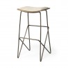 Mercana Katniss 30" Total Height Cream Fabric Seat Gold Metal Frame Bar Stool 1
