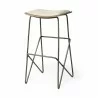 Mercana Katniss 30" Total Height Cream Fabric Seat Gold Metal Frame Bar Stool 1 - Mercana Katniss 30" Total Height Cream Fabric Seat Gold Metal Frame Bar Stool 1