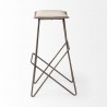 Mercana Katniss 30" Total Height Cream Fabric Seat Gold Metal Frame Bar Stool Side