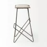 Mercana Katniss 30" Total Height Cream Fabric Seat Gold Metal Frame Bar Stool Side - Mercana Katniss 30" Total Height Cream Fabric Seat Gold Metal Frame Bar Stool Side