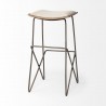 Mercana Katniss 30" Total Height Cream Fabric Seat Gold Metal Frame Bar Stool