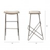 Mercana Katniss 30" Total Height Cream Fabric Seat Gold Metal Frame Bar Stool Set