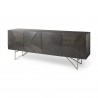 Mercana Darwin 80x17.5 Brown Solid Wood Gold Metal Base 4 Cabinet Door Sideboard Front