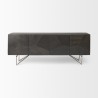 Mercana Darwin 80x17.5 Brown Solid Wood Gold Metal Base 4 Cabinet Door Sideboard 3