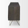 Mercana Darwin 80x17.5 Brown Solid Wood Gold Metal Base 4 Cabinet Door Sideboard Side