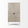 Mercana Excelsior II 68.1" H Light Brown Wood Gold Iron Base Storage Cabinet Front