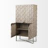 Mercana Excelsior II 68.1" H Light Brown Wood Gold Iron Base Storage Cabinet 1