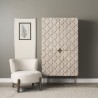 Mercana Excelsior II 68.1" H Light Brown Wood Gold Iron Base Storage Cabinet