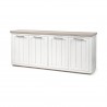 Mercana Fairview III Solid Wood Brown Top & White Frame 4 Cabinet Door Sideboard 1