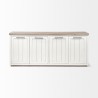 Mercana Fairview III Solid Wood Brown Top & White Frame 4 Cabinet Door Sideboard Front