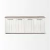 Mercana Fairview III Solid Wood Brown Top & White Frame 4 Cabinet Door Sideboard Front - Mercana Fairview III Solid Wood Brown Top & White Frame 4 Cabinet Door Sideboard Front
