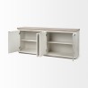 Mercana Fairview III Solid Wood Brown Top & White Frame 4 Cabinet Door Sideboard Open