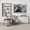 Mercana Fairview III Solid Wood Brown Top & White Frame 4 Cabinet Door Sideboard