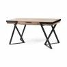 Mercana Steinbeck 61L x 28.75W x 30H Light Brown Wooden Iron Frame Office Desk 1 - Mercana Steinbeck 61L x 28.75W x 30H Light Brown Wooden Iron Frame Office Desk 1