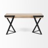 Mercana Steinbeck 61L x 28.75W x 30H Light Brown Wooden Iron Frame Office Desk Back