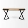 Mercana Steinbeck 61L x 28.75W x 30H Light Brown Wooden Iron Frame Office Desk Back - Mercana Steinbeck 61L x 28.75W x 30H Light Brown Wooden Iron Frame Office Desk Back
