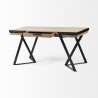 Mercana Steinbeck 61L x 28.75W x 30H Light Brown Wooden Iron Frame Office Desk 2