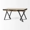 Mercana Steinbeck 61L x 28.75W x 30H Light Brown Wooden Iron Frame Office Desk 2 - Mercana Steinbeck 61L x 28.75W x 30H Light Brown Wooden Iron Frame Office Desk 2