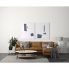 Mercana Larkin 48" Oval White Marble Top and Solid Wood Shelf With Black Metal Frame Coffee Table