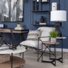 Mercana Larkin II Marble and Medium Brown Wood Round Tabletop Nesting End/Side Tables