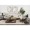 Mercana Larkin II Marble and Medium Brown Wood Round Tabletop Nesting End/Side Tables
