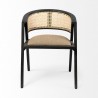 Mercana Tabitha I Black Wooden Frame Linen Wrap Seat Dining Chair