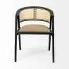 Mercana Tabitha I Black Wooden Frame Linen Wrap Seat Dining Chair - Mercana Tabitha I Black Wooden Frame Linen Wrap Seat Dining Chair