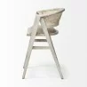 Mercana Tabitha 26.75" Seat Height Beige Fabric/Rattan Seat Blonde Wood Frame Counter Stool - Mercana Tabitha 26.75" Seat Height Beige Fabric/Rattan Seat Blonde Wood Frame Counter Stool