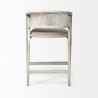 Mercana Tabitha 26.75" Seat Height Beige Fabric/Rattan Seat Blonde Wood Frame Counter Stool Back
