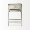 Mercana Tabitha 26.75" Seat Height Beige Fabric/Rattan Seat Blonde Wood Frame Counter Stool Back - Mercana Tabitha 26.75" Seat Height Beige Fabric/Rattan Seat Blonde Wood Frame Counter Stool Back
