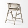 Mercana Tabitha 26.75" Seat Height Beige Fabric/Rattan Seat Blonde Wood Frame Counter Stool 1
